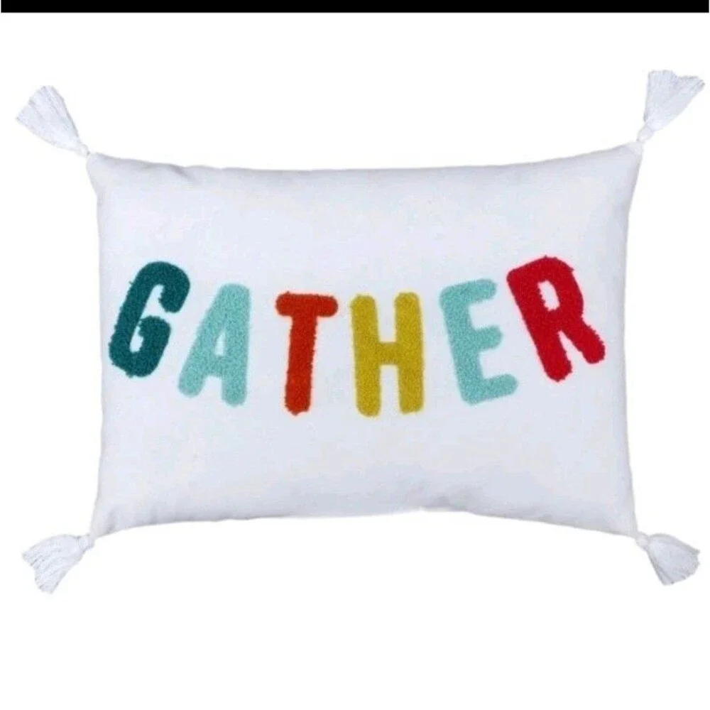 2 pack GATHER White & Textured Script 10